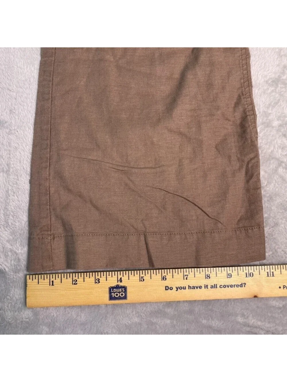 Banana Republic Ryan Fit Trousers Womens 10 Brown Linen Blend Wide Leg Low Rise